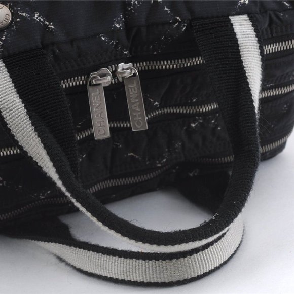 CHANEL Travel Line Hand Boston Bag Nylon Black - Picture 4 of 11
